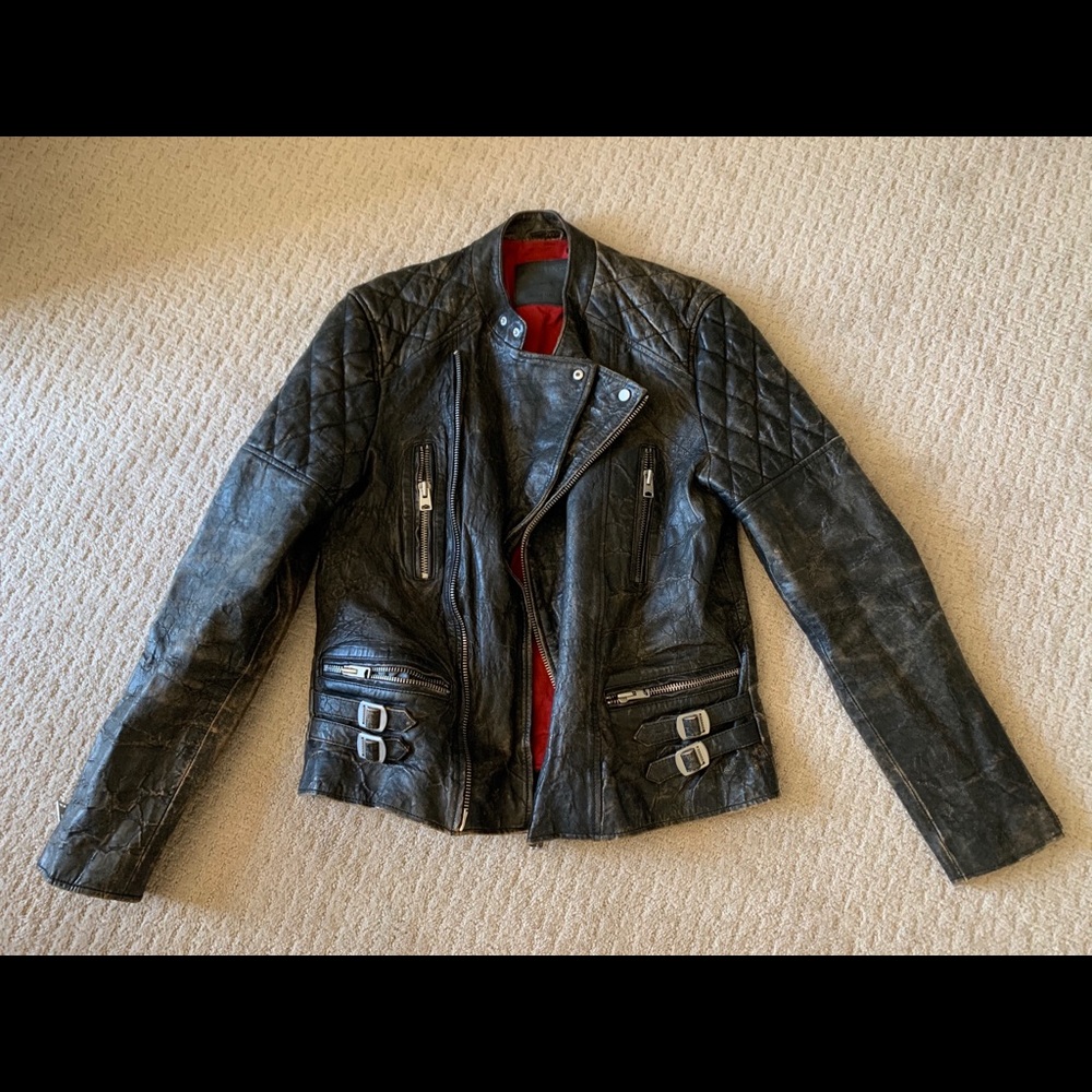 ALL SAINTS Distressed Biker Jacket